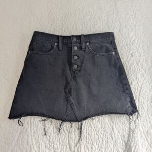 Black Denim Mini Skirt